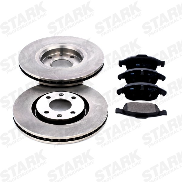 STARK Front Axle, Vented, excl. wear warning contact Ø: 283mm, Brake Disc Thickness: 26mm Brake discs and pads SKBK-1090239 buy