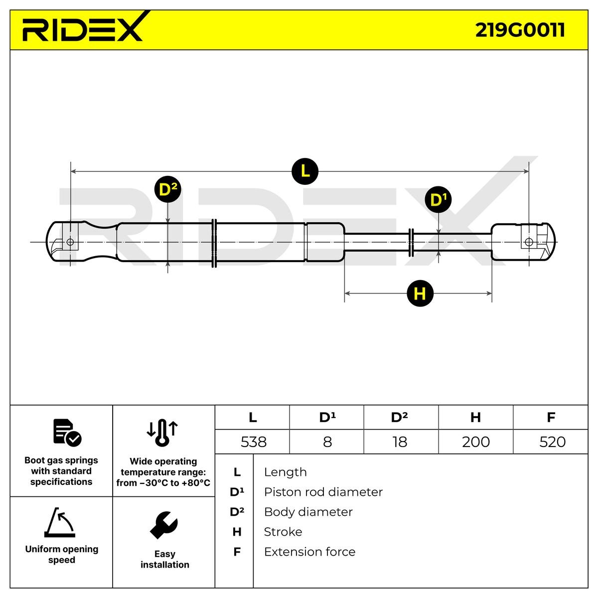 RIDEX Boot struts 219G0011 buy online
