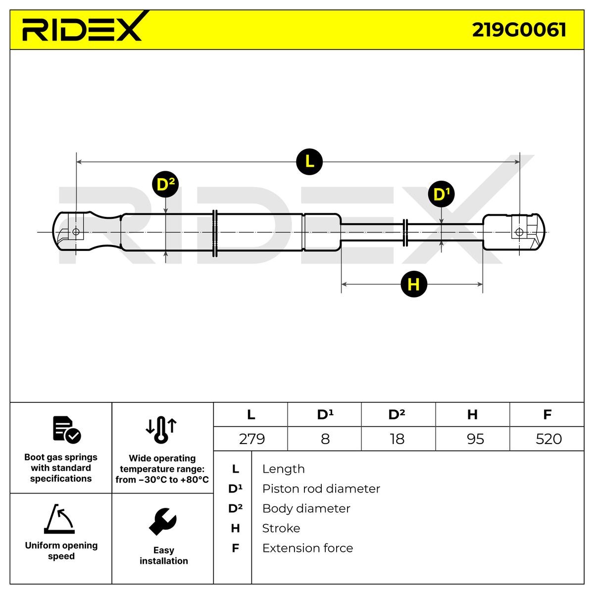 RIDEX Boot struts 219G0061 buy online