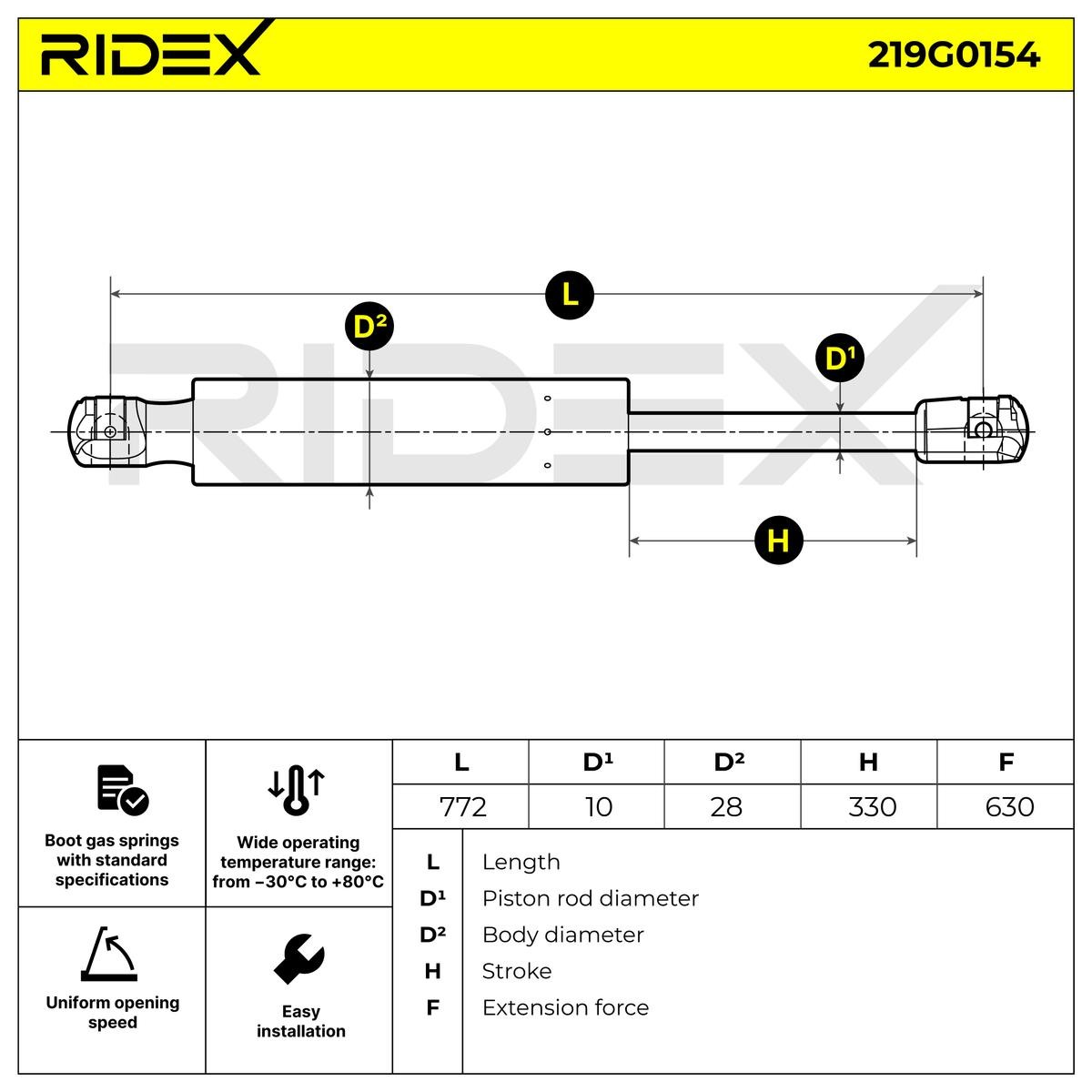 RIDEX Boot struts 219G0154 buy online
