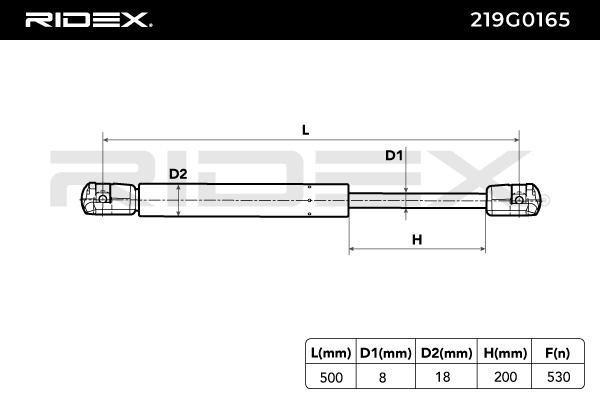 219G0165 Kofferraum Dämpfer RIDEX 219G0165 - Große Auswahl - stark reduziert