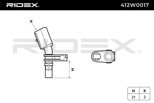 RIDEX ABS wheel speed sensor 412W0017