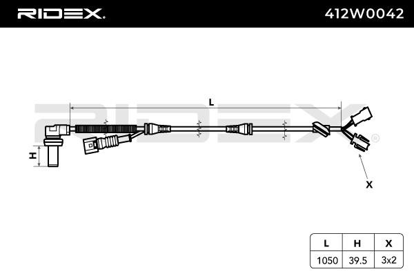 OEM-quality RIDEX 412W0042 ABS sensor