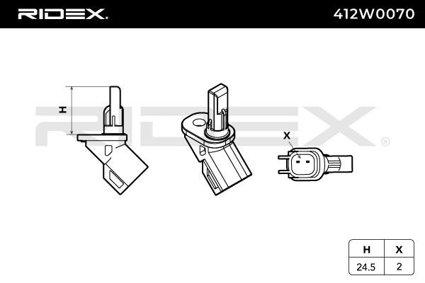 OEM-quality RIDEX 412W0070 ABS sensor