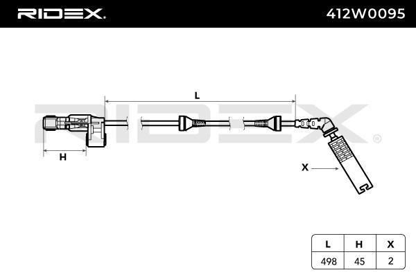 RIDEX ABS wheel speed sensor 412W0095 for BMW 3 Series, Z4
