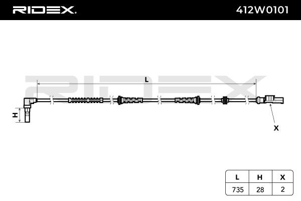 RIDEX ABS wheel speed sensor 412W0101