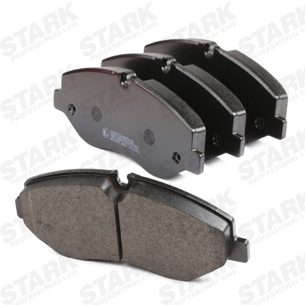 STARK SKBP-0011590 Disc pads Front Axle, Low-Metallic, prepared for wear indicator, excl. wear warning contact