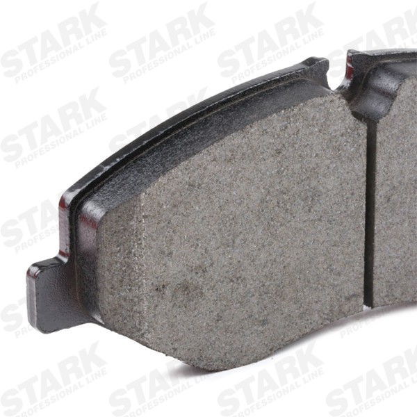 SKBP-0011590 Set of brake pads SKBP-0011590 STARK Front Axle, Low-Metallic, prepared for wear indicator, excl. wear warning contact