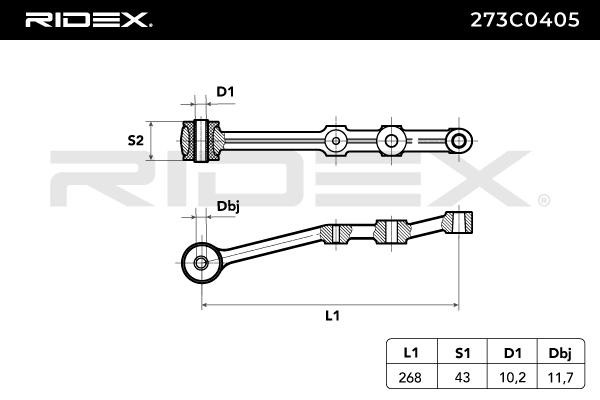 OEM-quality RIDEX 273C0405 Suspension control arm