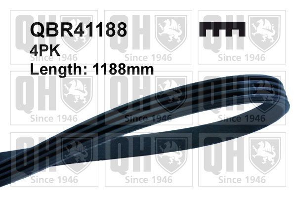 4PK1185 QUINTON HAZELL 1188mm, 4 Number of ribs: 4, Length: 1188mm Alternator belt QBR41188 buy