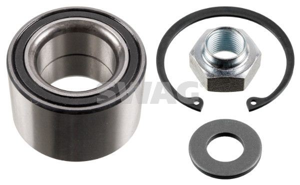 84 93 1342 SWAG Wheel bearings OPEL with axle nut, with retaining ring, 62 mm, Angular Ball Bearing