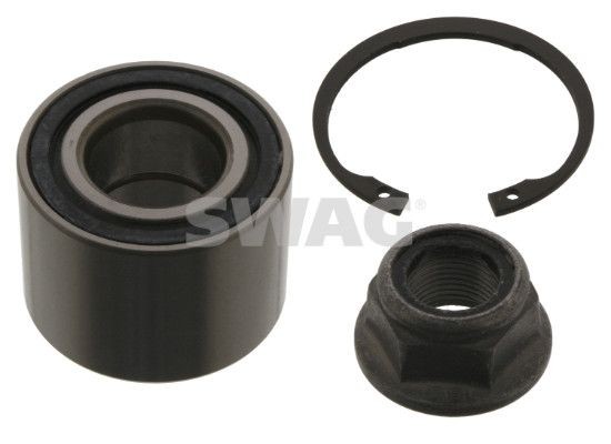 60 90 5538 SWAG Wheel bearings FORD USA Rear Axle Left, Rear Axle Right, with axle nut, with retaining ring, 52 mm, Tapered Roller Bearing