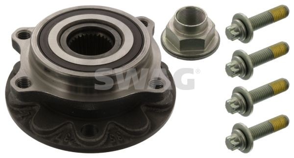 SWAG Front Axle Left, Front Axle Right, with attachment material, Wheel Bearing integrated into wheel hub, with integrated magnetic sensor ring, with ABS sensor ring, with wheel hub, 135 mm, Angular Ball Bearing Inner Diameter: 35mm Wheel hub bearing 74 94 4333 buy
