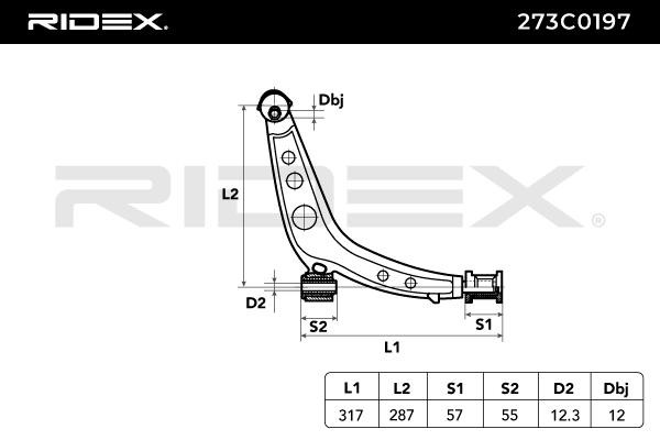 OEM-quality RIDEX 273C0197 Suspension control arm