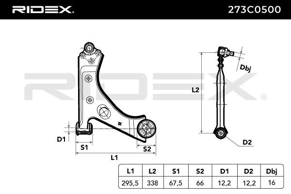 OEM-quality RIDEX 273C0500 Suspension control arm