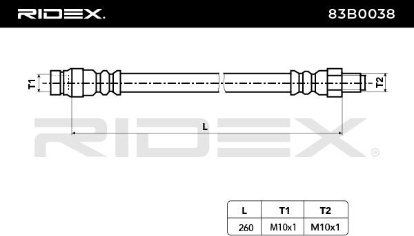 RIDEX Brake hoses 83B0038