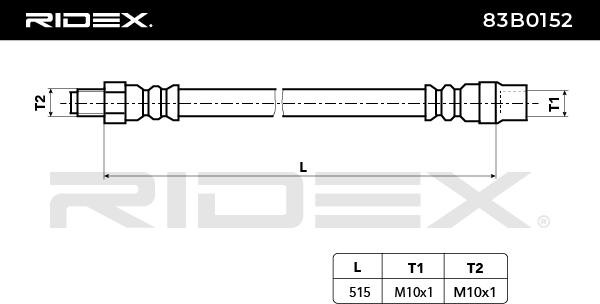 83B0152 Bremsschläuche RIDEX 83B0152 - Große Auswahl - stark reduziert