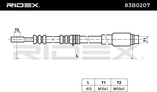 83B0207 Bremsschläuche RIDEX 83B0207 - Große Auswahl - stark reduziert