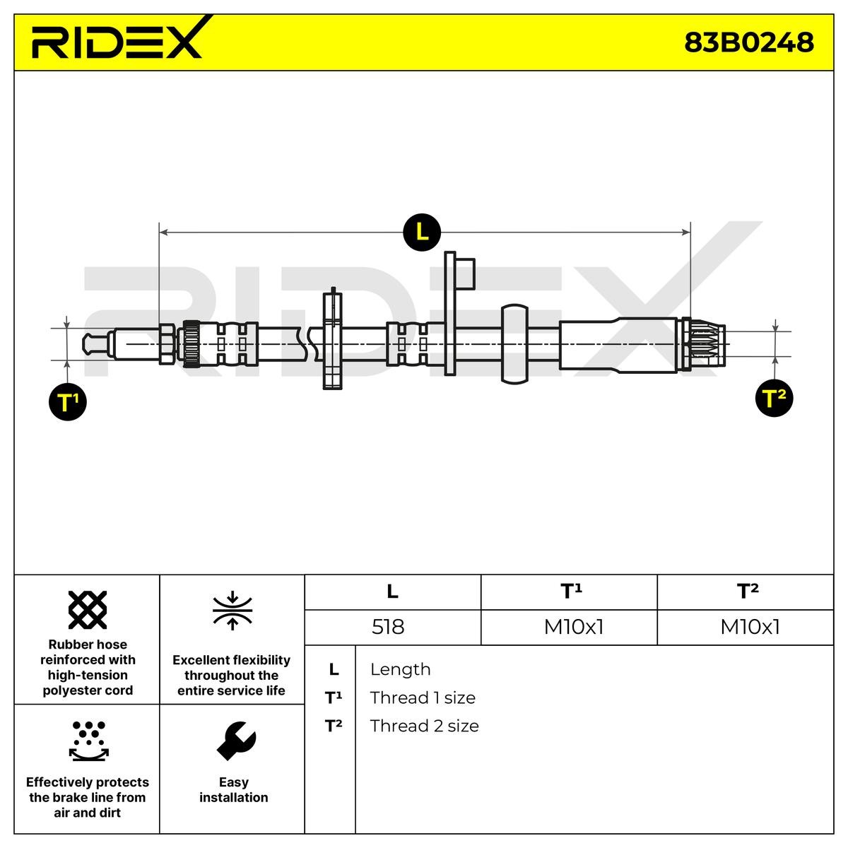 RIDEX Brake hoses 83B0248