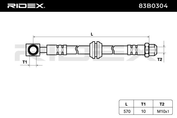 OEM-quality RIDEX 83B0304 Flexible brake hose