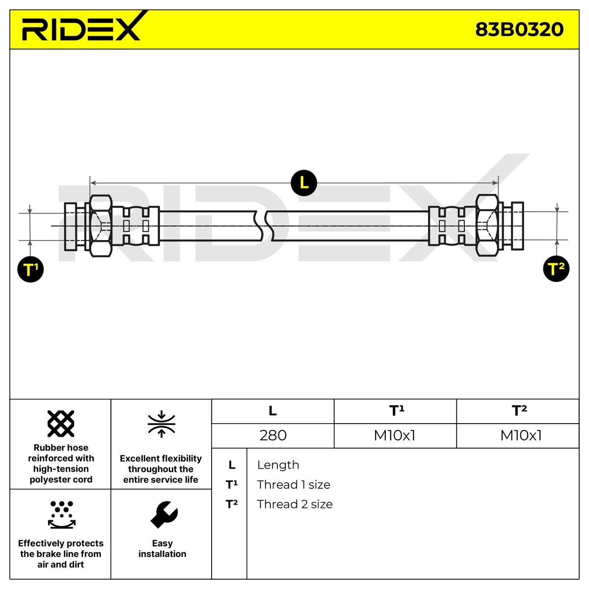 RIDEX Brake hoses 83B0320