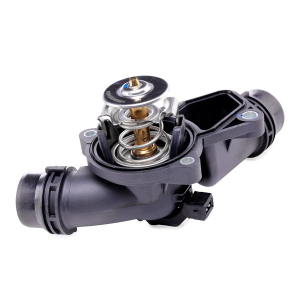 316T0005 Engine cooling thermostat 316T0005 RIDEX with gaskets/seals, Plastic, with housing