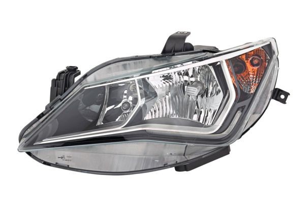 046724 VALEO Headlight SEAT Left, H7, W5W, PY21W, Halogen, LED, with low beam, with daytime running light, for right-hand traffic, ORIGINAL PART, with bulb, with motor for headlamp levelling