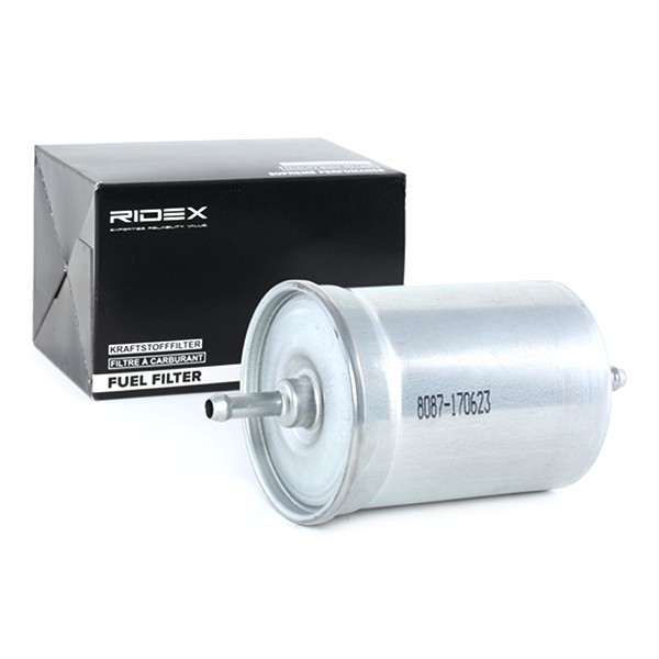 RIDEX 9F0010 originální MG Palivový filtr Filtr zabudovaný do potrubí, Benzín, 8mm, 8mm