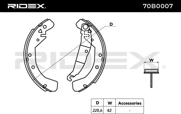 RIDEX Brake Shoes & Brake Shoe Set 70B0007