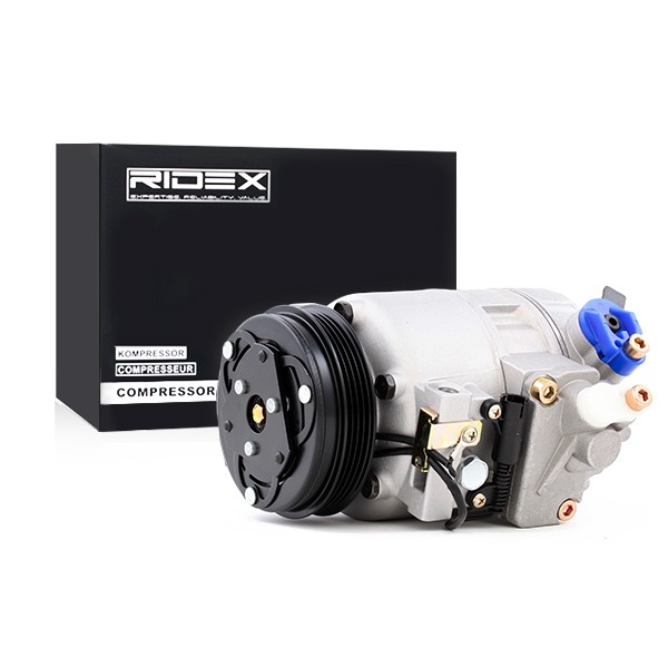 RIDEX 7SBU16C, CSV17, PAG 46, R 134a, with PAG compressor oil Belt Pulley Ø: 110mm, Number of grooves: 4 AC compressor 447K0044 buy