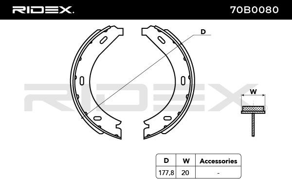 70B0080 Drum brake shoes RIDEX 70B0080 review and test
