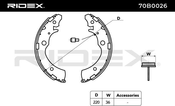70B0026 Drum brake shoes RIDEX 70B0026 review and test