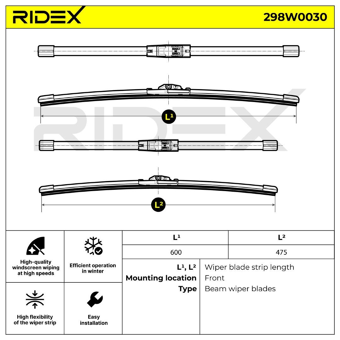 298W0030 Metlica brisalnika stekel RIDEX - Znižane cene