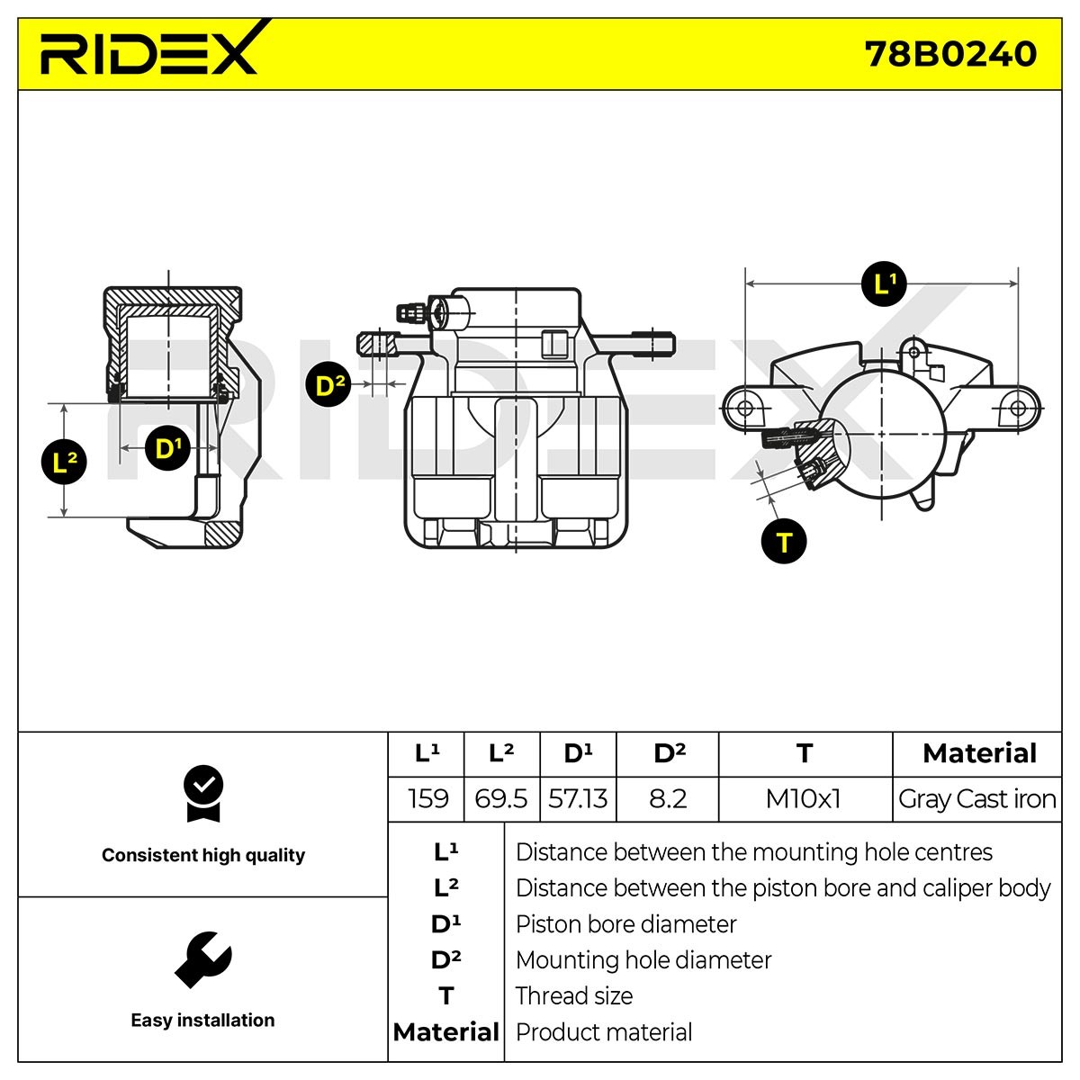 78B0240 Disc brake caliper RIDEX 78B0240 review and test