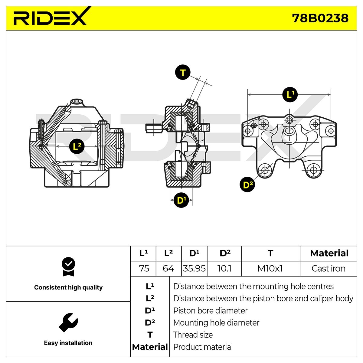 78B0238 Disc brake caliper RIDEX 78B0238 review and test