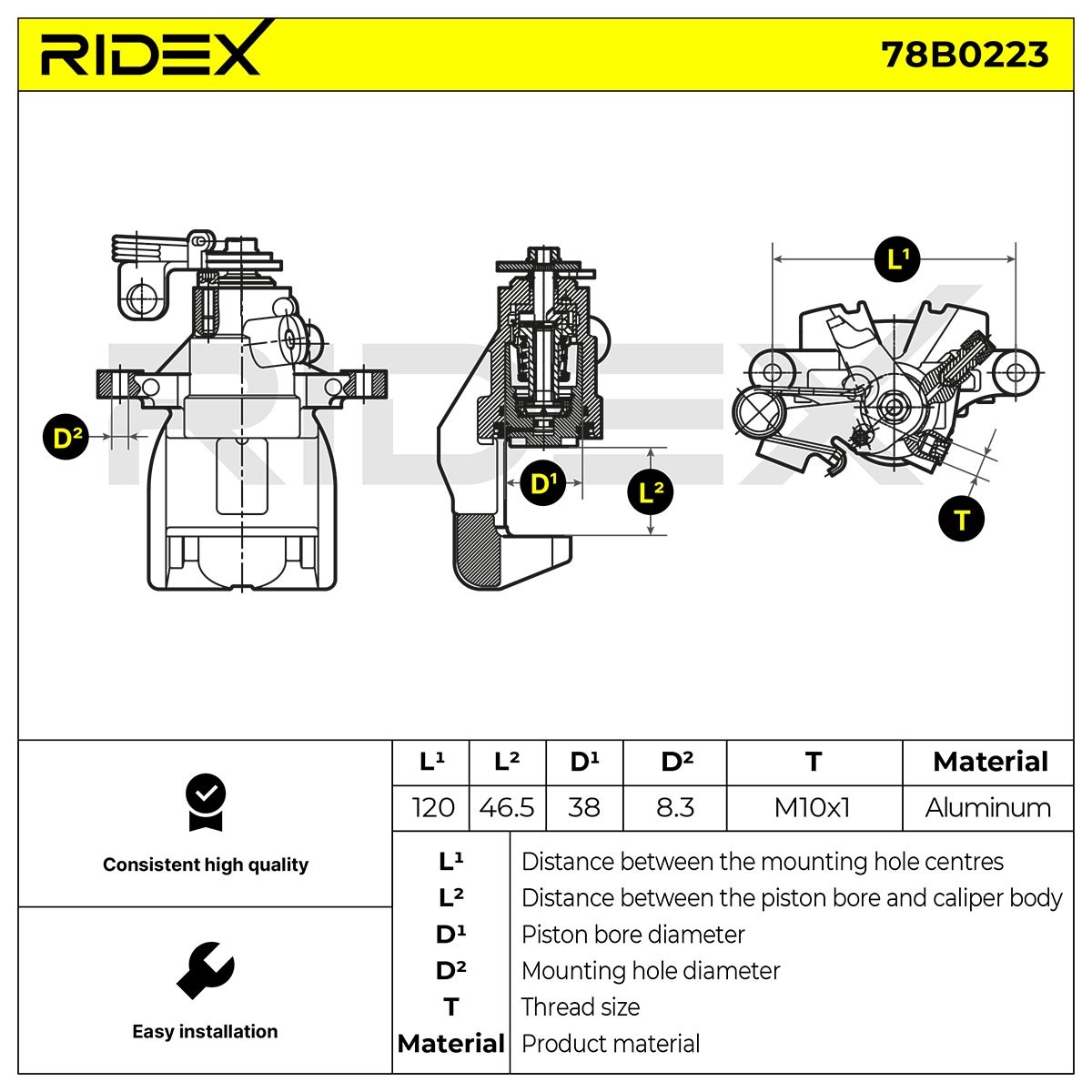 Brake caliper 78B0223 from RIDEX