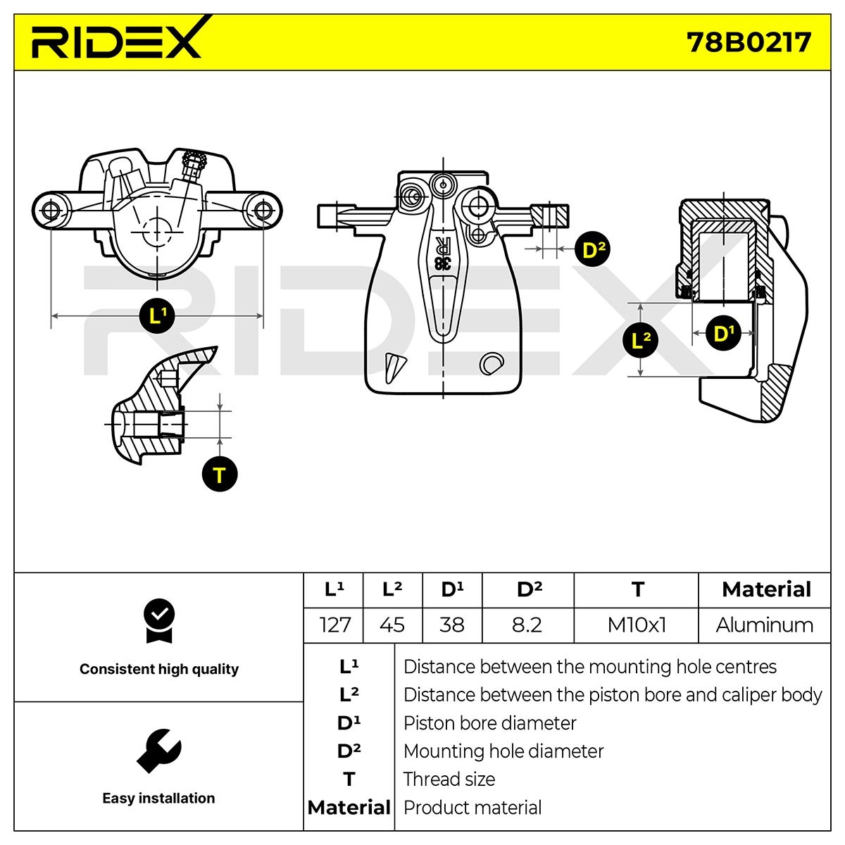 OEM-quality RIDEX 78B0217 Brake caliper