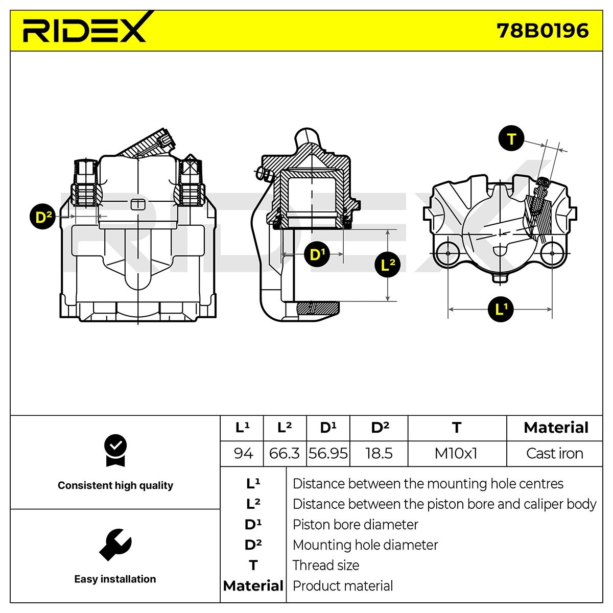 78B0196 Disc brake caliper RIDEX 78B0196 review and test
