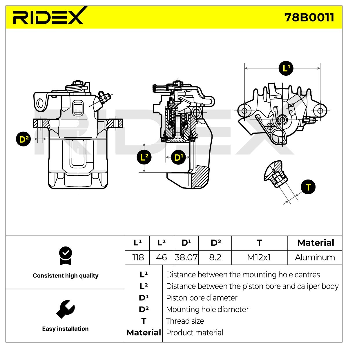 78B0011 Disc brake caliper RIDEX 78B0011 review and test