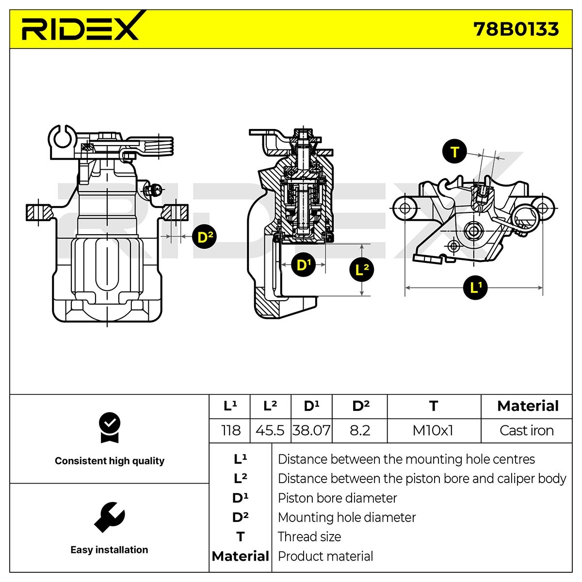 78B0133 Disc brake caliper RIDEX 78B0133 review and test
