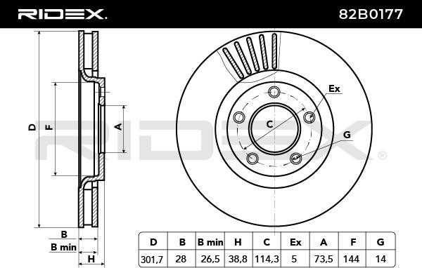 OEM-quality RIDEX 82B0177 Brake rotor