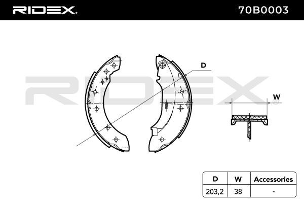 RIDEX Brake Lining 70B0003 buy online
