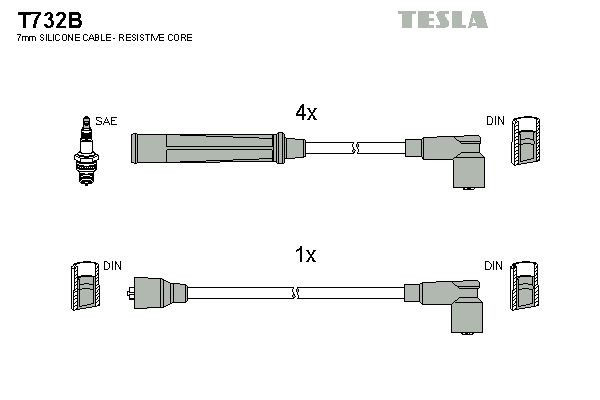 TESLA T732B Ignition Cable Kit