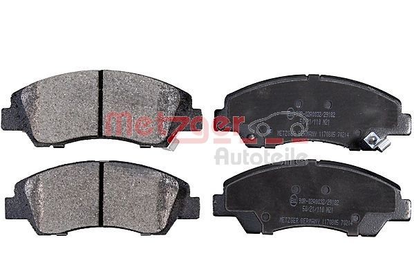 METZGER 1170805 Brake pad set Front Axle, with acoustic wear warning