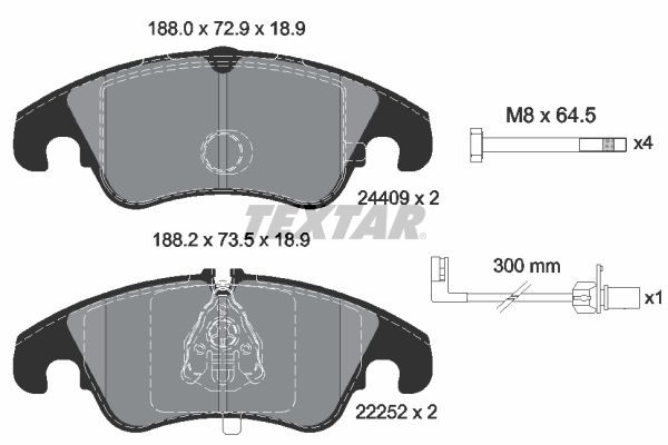TEXTAR Brake pad kit 2440903 for AUDI Q5, A7, A6
