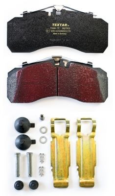 TEXTAR 2927803 Brake pad set prepared for wear indicator, with accessories