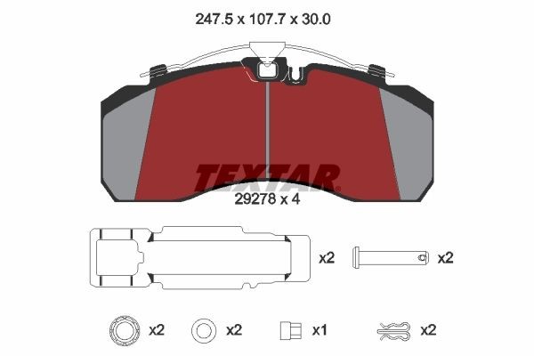 TEXTAR Brake pad kit 2927803