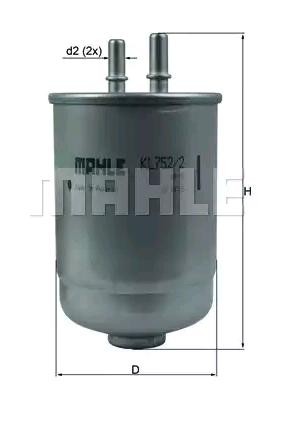 KNECHT KL 752/2D Fuel filter In-Line Filter, 10mm, 10,0mm
