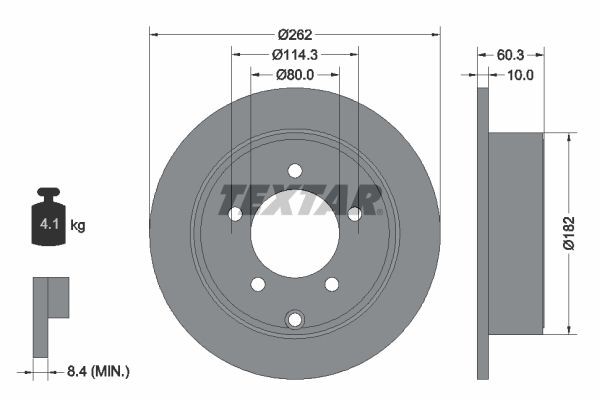 Original 92202903 TEXTAR Brake disc set CHRYSLER