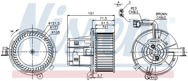 OEM-quality NISSENS 87109 Heater fan motor